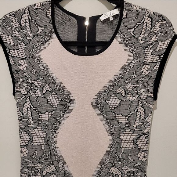 PARKER 'Alexander' Blush Floral Lace Print Dress size Medium - Picture 4 of 16